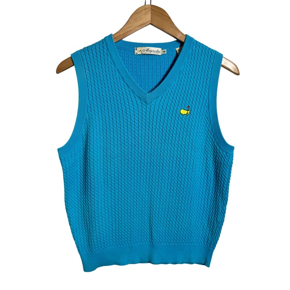 Masters Tournament Magnolia Lane Pima Cotton Sweater Vest M Prep Golf Old Money